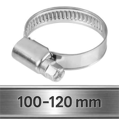 Opaski ślimakowe ze stali nierdzewnej W2 100–120 mm (10 szt.)