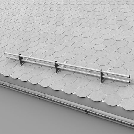 Zestaw ochrony rurowej z 2 rzędami rur do pokryć płaskich