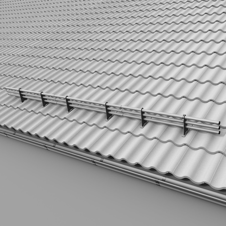 Zestaw ochrony rurowej z 3 rzędami rur do dachówek betonowych i ceramicznych