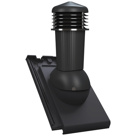 Kominek wentylacyjny z odpływem kondensatu DN125 mm Parotec do dachówki ceramicznej