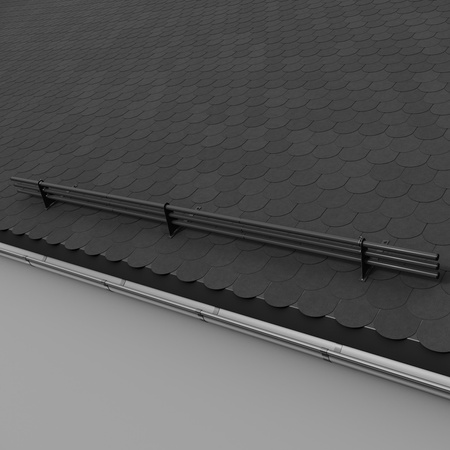 Zestaw ochrony rurowej z 3 rzędami rur do pokryć płaskich