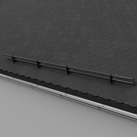 Zestaw ochrony rurowej z 2 rzędami rur do pokryć płaskich