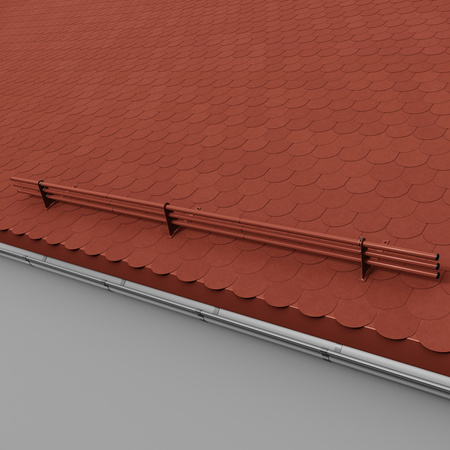 Zestaw ochrony rurowej z 3 rzędami rur do pokryć płaskich