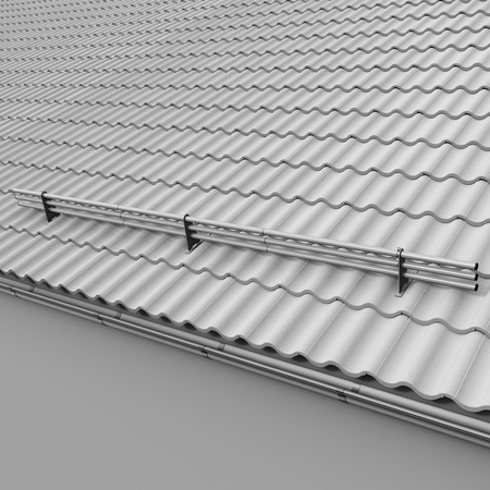 Zestaw ochrony rurowej z 3 rzędami rur do dachówek betonowych i ceramicznych