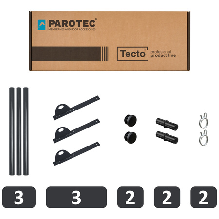 Zestaw ochrony rurowej z 1 rzędem rur do pokryć płaskich