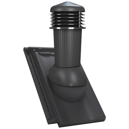 Kominek wentylacyjny z odpływem kondensatu DN125 mm Parotec do dachówki ceramicznej