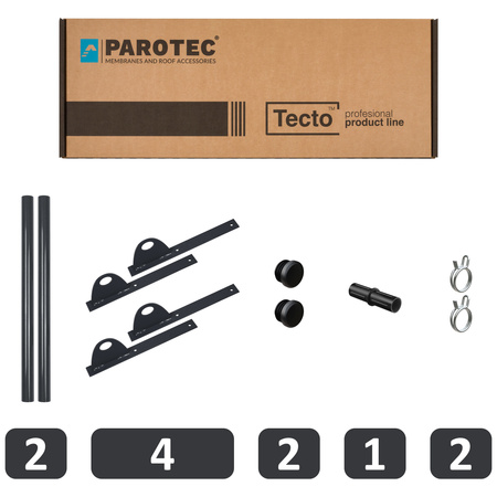 Zestaw ochrony rurowej z 1 rzędem rur do pokryć płaskich