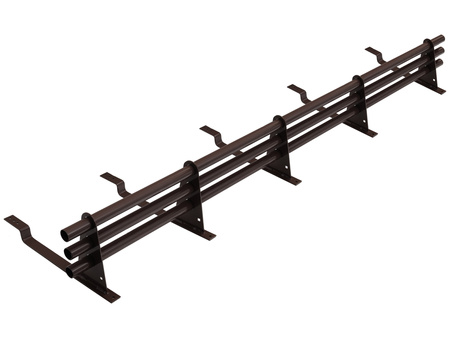 Zestaw ochrony rurowej o długości 200 cm, z 3 rzędami rur, do blachy panelowej o module 380 mm / 35 mm
