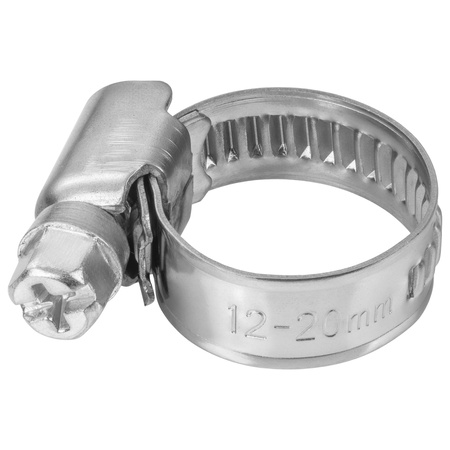Opaski ślimakowe ze stali nierdzewnej W2 12–20 mm (10 szt.)
