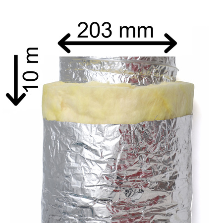 Przewód wentylacyjny IZOFLEX elastyczny izolowany aluminiowy Ø200 mm x 10 mb