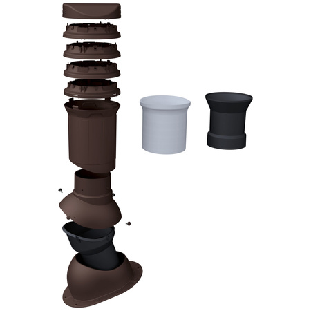 Kominek wentylacyjny izolowany DN125 mm Parotec do blachy trapezowej