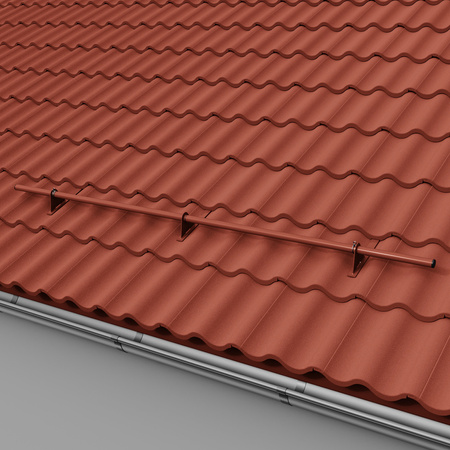 Zestaw ochrony rurowej z 1 rzędem rur do dachówek betonowych i ceramicznych
