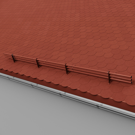 Zestaw ochrony rurowej z 3 rzędami rur do pokryć płaskich