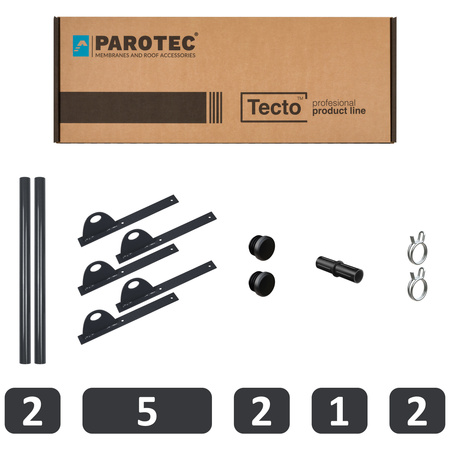 Zestaw ochrony rurowej z 1 rzędem rur do pokryć płaskich