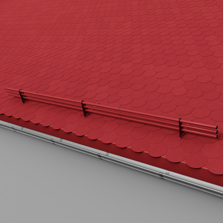 Zestaw ochrony rurowej z 3 rzędami rur do pokryć płaskich