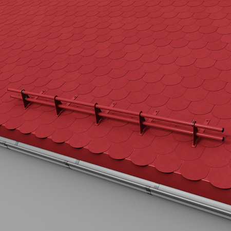 Zestaw ochrony rurowej z 2 rzędami rur do pokryć płaskich