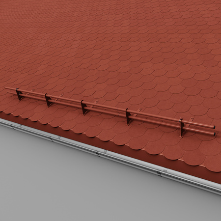 Zestaw ochrony rurowej z 2 rzędami rur do pokryć płaskich