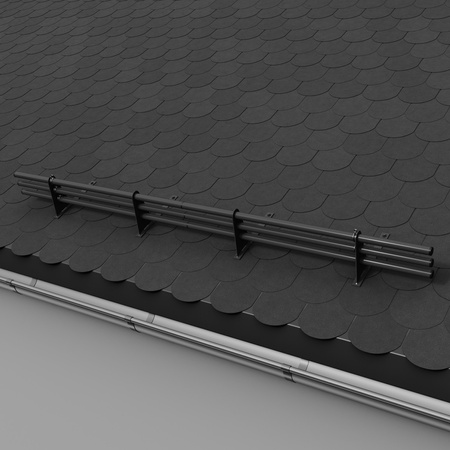 Zestaw ochrony rurowej z 3 rzędami rur do pokryć płaskich