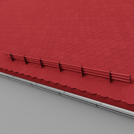 Zestaw ochrony rurowej z 3 rzędami rur do pokryć płaskich