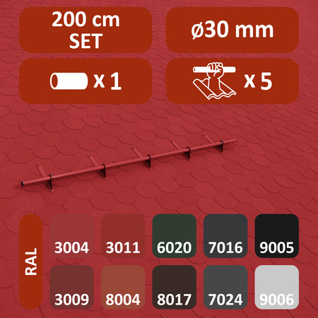 Zestaw ochrony rurowej z 1 rzędem rur do pokryć płaskich