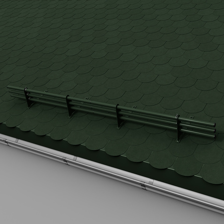 Zestaw ochrony rurowej z 3 rzędami rur do pokryć płaskich