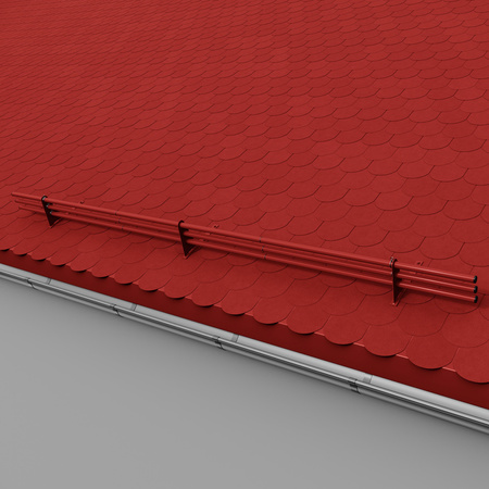 Zestaw ochrony rurowej z 3 rzędami rur do pokryć płaskich