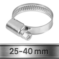 Opaski ślimakowe ze stali nierdzewnej W2 25–40 mm (10 szt.)