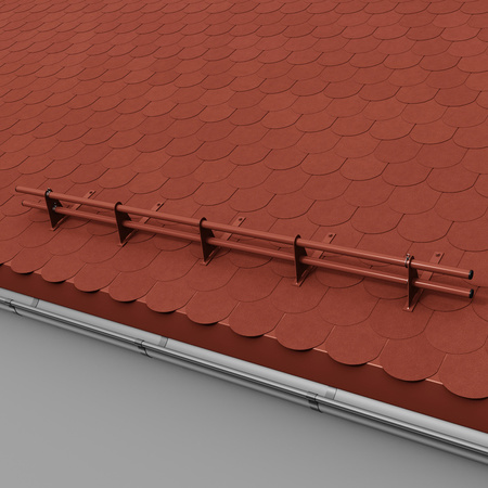 Zestaw ochrony rurowej z 2 rzędami rur do pokryć płaskich