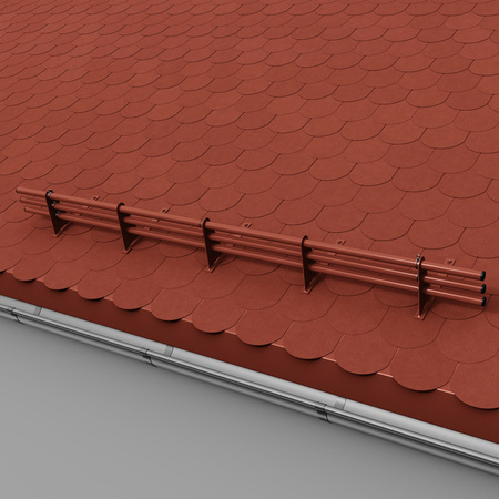 Zestaw ochrony rurowej z 3 rzędami rur do pokryć płaskich