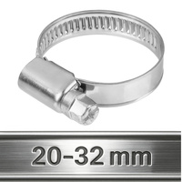 Opaski ślimakowe ze stali nierdzewnej W2 20–32 mm (10 szt.)