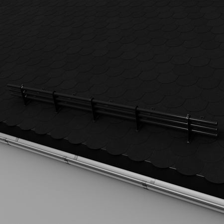 Zestaw ochrony rurowej z 3 rzędami rur do pokryć płaskich