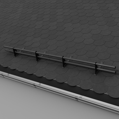 Zestaw ochrony rurowej z 2 rzędami rur do pokryć płaskich