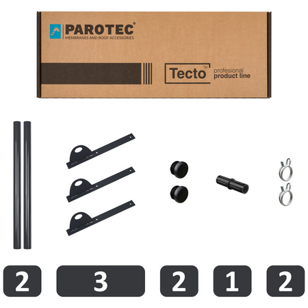 Zestaw ochrony rurowej z 1 rzędem rur do pokryć płaskich