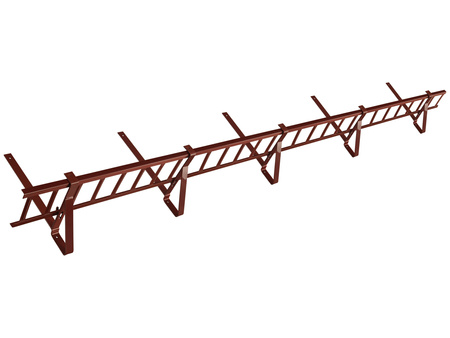 Zestaw płotka przeciwśniegowego o długości 200 cm i wysokości 15 cm do blachodachówki o module 350 mm / 35 mm