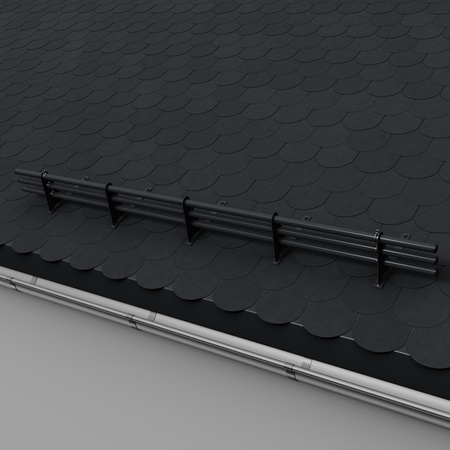 Zestaw ochrony rurowej z 3 rzędami rur do pokryć płaskich