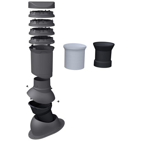 Kominek wentylacyjny izolowany DN125 mm Parotec do blachy trapezowej