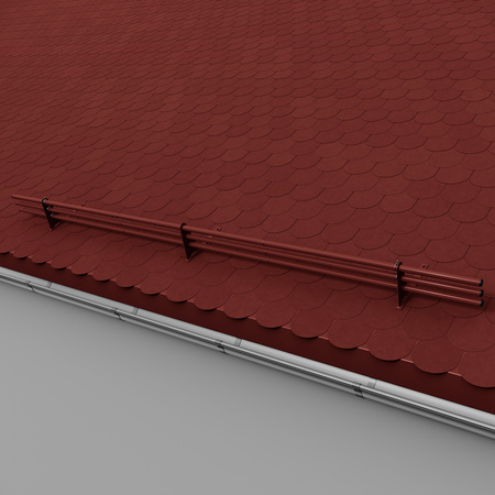 Zestaw ochrony rurowej z 3 rzędami rur do pokryć płaskich