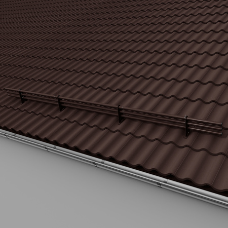 Zestaw ochrony rurowej z 3 rzędami rur do dachówek betonowych i ceramicznych