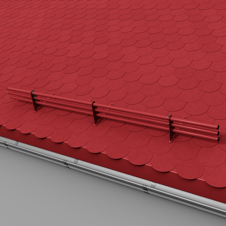 Zestaw ochrony rurowej z 3 rzędami rur do pokryć płaskich