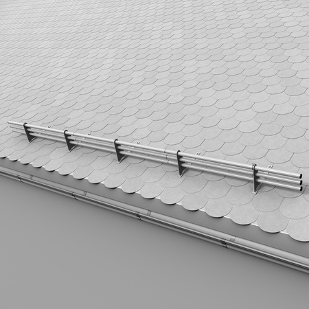 Zestaw ochrony rurowej z 3 rzędami rur do pokryć płaskich