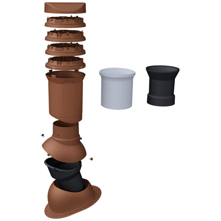 Kominek wentylacyjny izolowany DN125 mm Parotec do blachy trapezowej