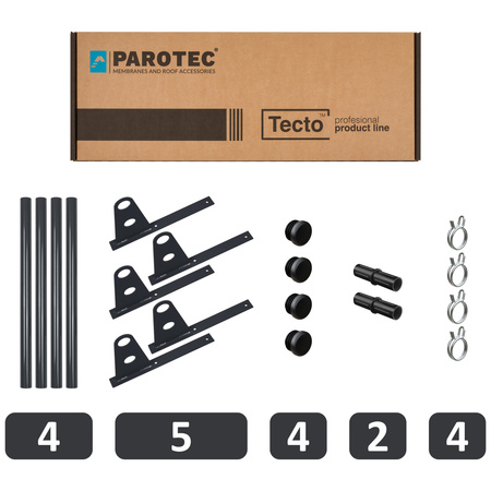 Zestaw ochrony rurowej z 2 rzędami rur do pokryć płaskich