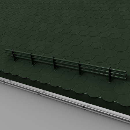 Zestaw ochrony rurowej z 3 rzędami rur do pokryć płaskich