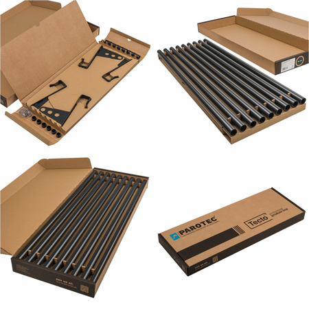 Zestaw ochrony rurowej z 2 rzędami rur do pokryć płaskich