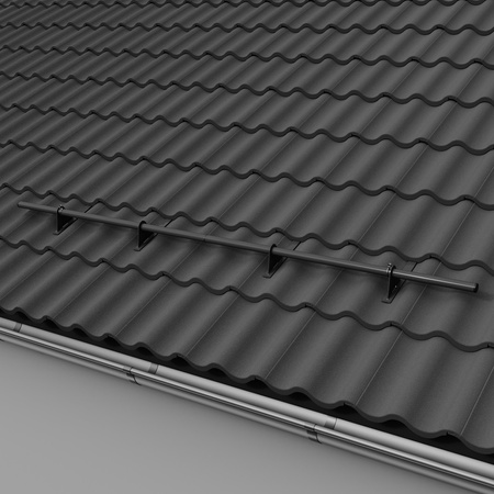 Zestaw ochrony rurowej z 1 rzędem rur do dachówek betonowych i ceramicznych