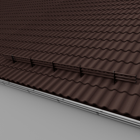 Zestaw ochrony rurowej z 3 rzędami rur do dachówek betonowych i ceramicznych