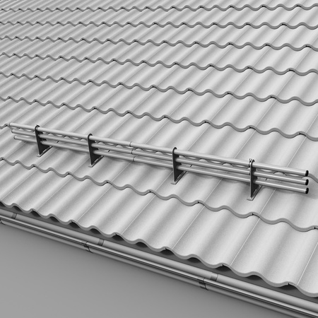 Zestaw ochrony rurowej z 3 rzędami rur do dachówek betonowych i ceramicznych