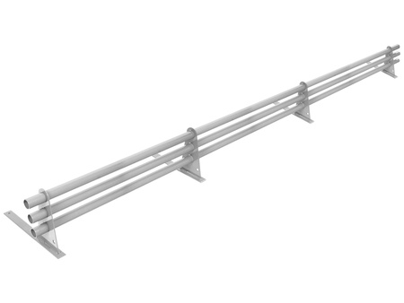 Zestaw ochrony rurowej o długości 150 cm, z 3 rzędami rur, do pokryć płaskich