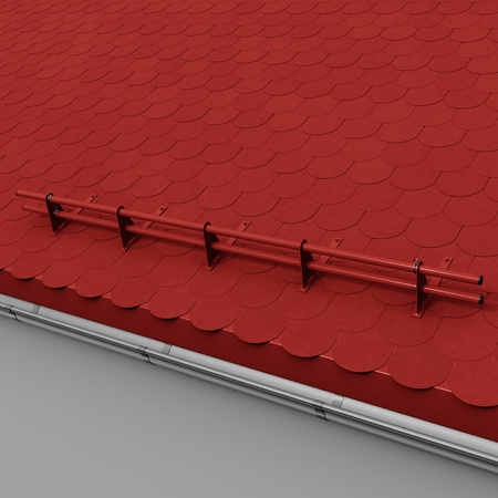 Zestaw ochrony rurowej z 2 rzędami rur do pokryć płaskich