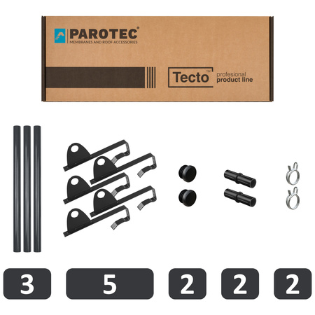 Zestaw ochrony rurowej z 1 rzędem rur do dachówek betonowych i ceramicznych